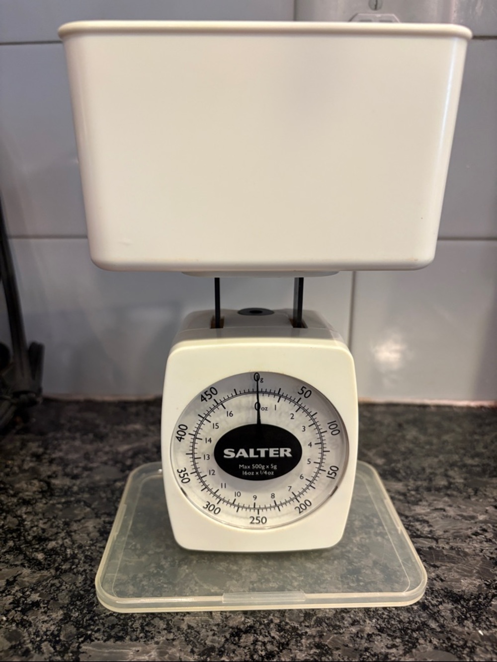 Salter Kitchen Scale with Removable Hopper and lid